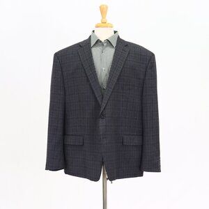 Shaquille O'Neal 54R Gray Check 2-Button Sport Coat Blazer Jacket T141